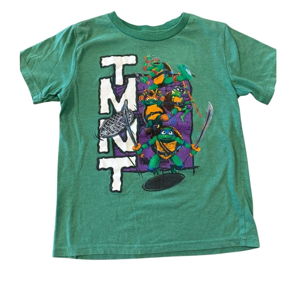 Nickelodeon TMNT Green and Purple Kids Short Sleeve T-Shirt, Size Small 6/7